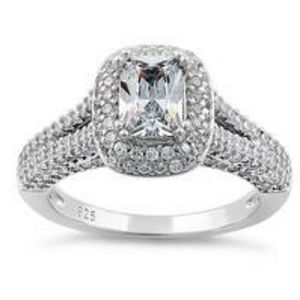Beautiful Silver and CZ engagement ring